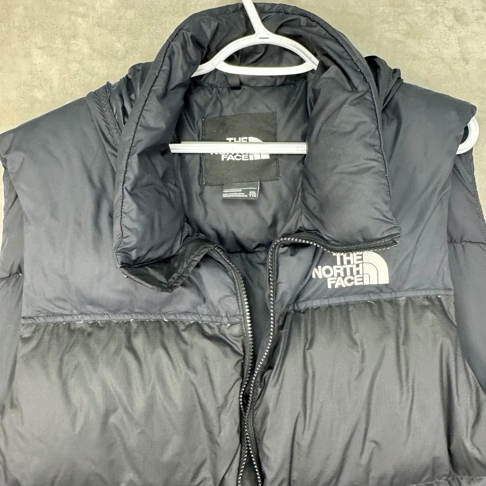 The North Face Vest Men's 2XL Black 700 Down 1996 Nuptse Retro Puffer Full Zip